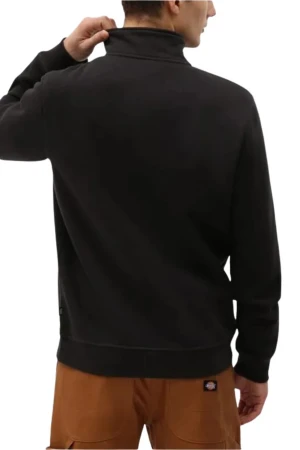 DICKIES Φούτερ λαιμόκοψη OAKPORT QUARTER ZIP - BLACK