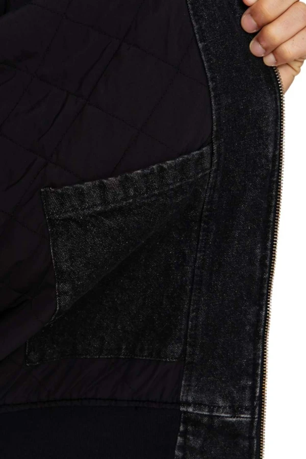 DICKIES Μπουφάν HILHAM LINED DENIM HOODED BOMBER - BLACK