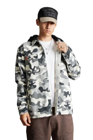 HUF Ανδρικό Overshirt Olympia Camo Hooded - Camo