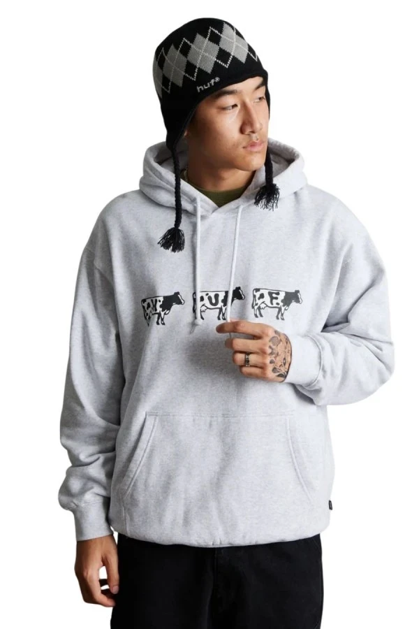 HUF Φούτερ με Κουκούλα MOO PO HOODIE - GREY