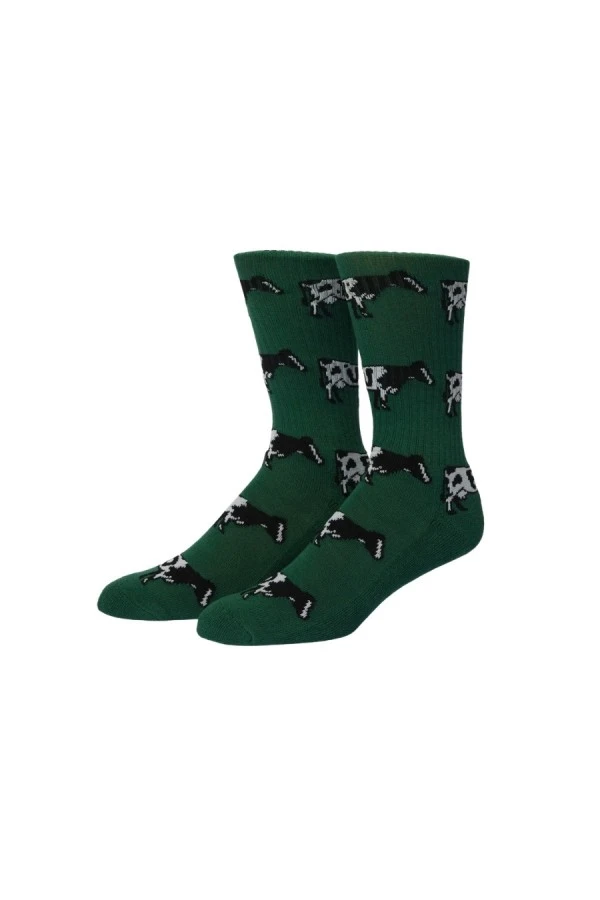 HUF Κάλτσες Moo Crew Sock - Πράσινες