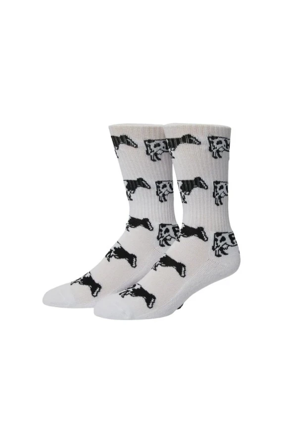 HUF Moo Crew Sock - White