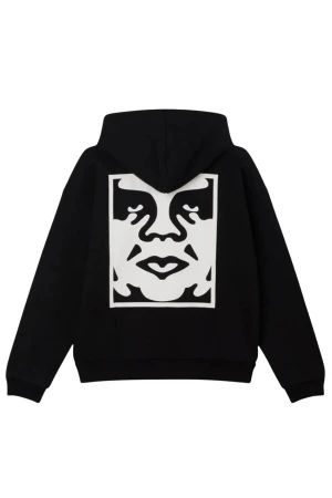 OBEY Φούτερ με Κουκούλα BOLD ICON EXTRA HEAVY HOOD FLEECE - Μαύρο