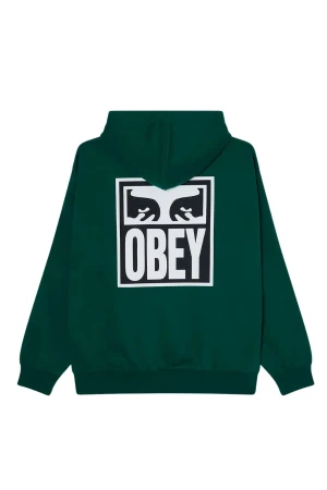 OBEY EYES ICON HOOD FLEECE – Dark Green