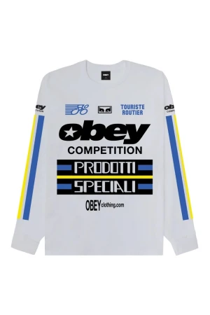 OBEY Μακρυμάνικες Μπλούζες OBEY COMPETITION TEE LS - Λευκό