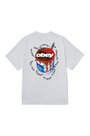 OBEY T-Shirts OBEY REAL SPILL TEE - Λευκό