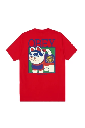 OBEY T-Shirts OBEY LUCKY CAT TEE - Κόκκινο