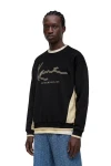 KARL KANI Φούτερ λαιμόκοψη SIGNATURE BRK INSERT OVERSIZED CREW - BLACK