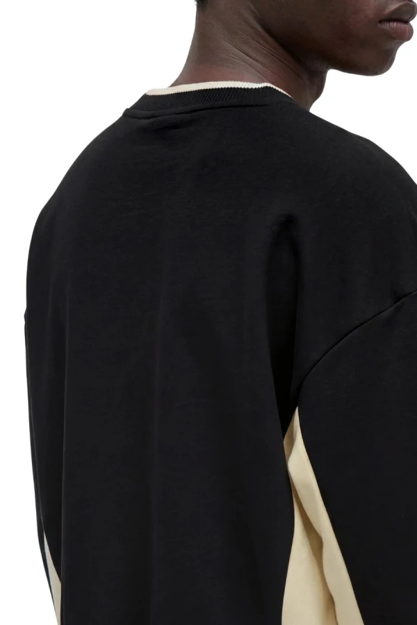 KARL KANI Φούτερ λαιμόκοψη SIGNATURE BRK INSERT OVERSIZED CREW - BLACK