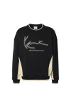 KARL KANI Φούτερ λαιμόκοψη SIGNATURE BRK INSERT OVERSIZED CREW - BLACK