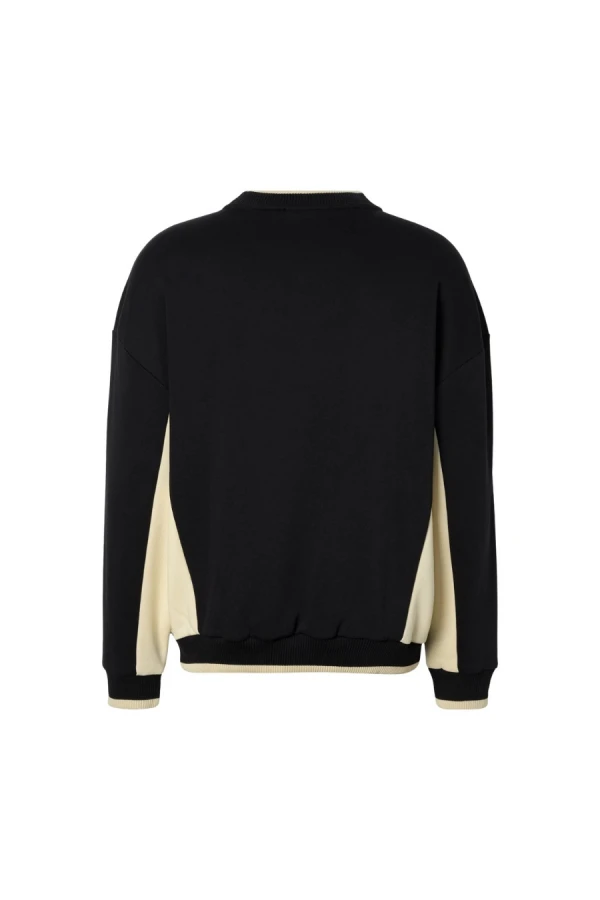 KARL KANI Φούτερ λαιμόκοψη SIGNATURE BRK INSERT OVERSIZED CREW - BLACK