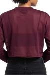 KARL KANI Γυναικεία Μακρυμάνικη Μπλούζα College Mesh Cropped Longsleeve – Μπορντό