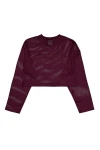 KARL KANI Γυναικεία Μακρυμάνικη Μπλούζα College Mesh Cropped Longsleeve – Μπορντό