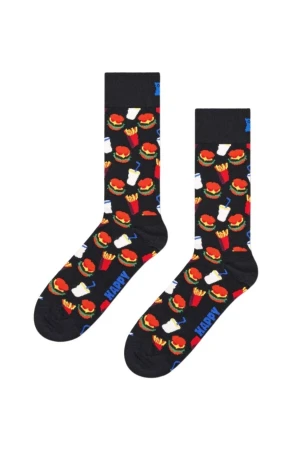 Happy Socks Hamburger Sock Κάλτσες Black
