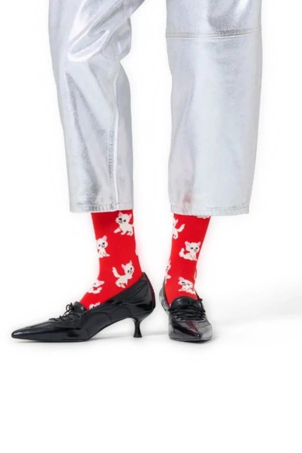 HAPPY SOCKS Kitten Sock - Red