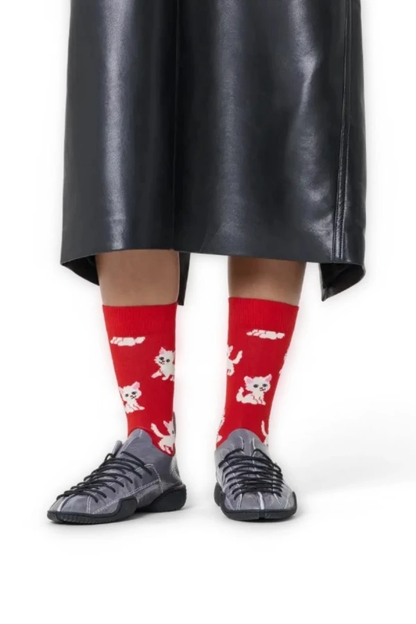 HAPPY SOCKS Kitten Sock - Red