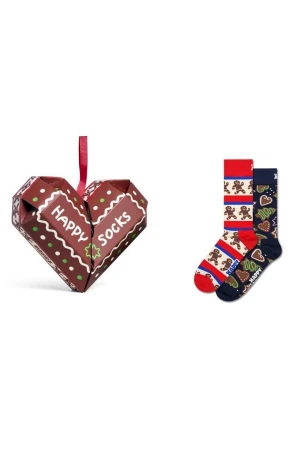 HAPPY SOCKS Κάλτσες 2-Pack Gingerbread Heart Socks Gift Set - BROWN