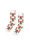 HAPPY SOCKS Pixel Flower Sock Κάλτσες - Λευκό