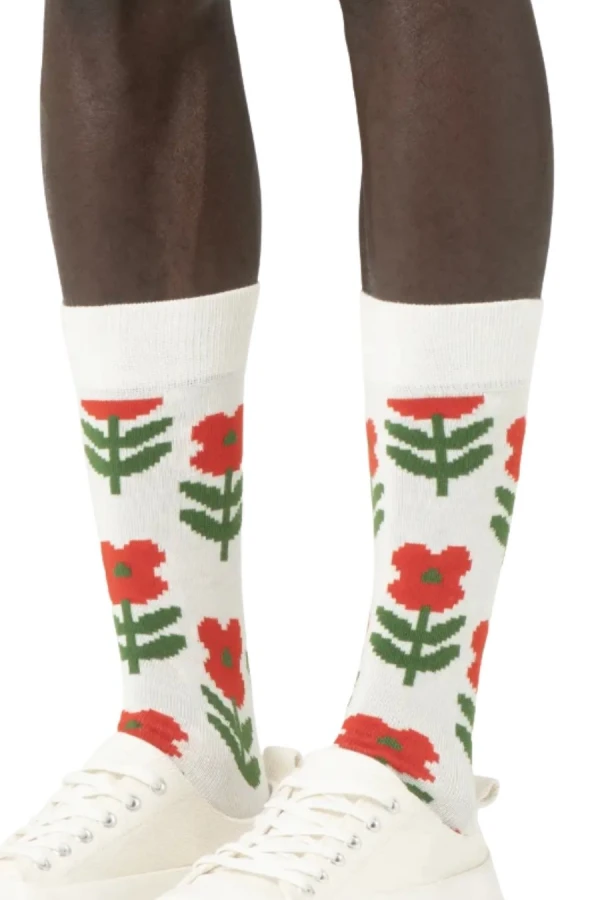 HAPPY SOCKS Pixel Flower Sock Κάλτσες - Λευκό