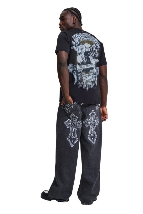 ED HARDY Men's Stay True Regular T-Shirt - Black