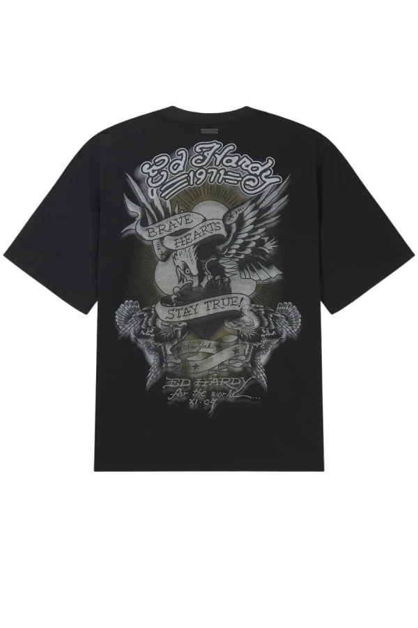 ED HARDY Men's Stay True Regular T-Shirt - Black