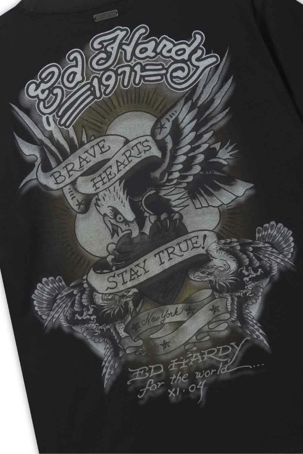 ED HARDY Men's Stay True Regular T-Shirt - Black