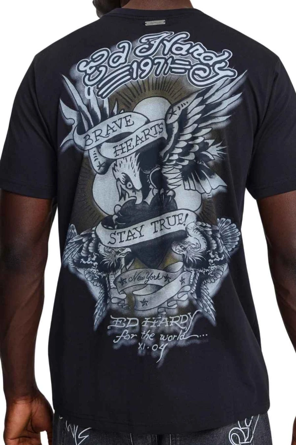 ED HARDY Men's Stay True Regular T-Shirt - Black