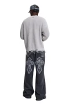 ED HARDY Ανδρικό Jeans Varsity Badge Denim - Μαύρο