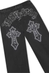 ED HARDY Ανδρικό Jeans Varsity Badge Denim - Μαύρο