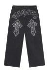 ED HARDY Ανδρικό Jeans Varsity Badge Denim - Μαύρο