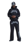 ED HARDY Ανδρική Φόρμα Gothic Flaming Dragon Relaxed Jogger - Μαύρη