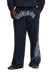ED HARDY Ανδρική Φόρμα Gothic Flaming Dragon Relaxed Jogger - Μαύρη