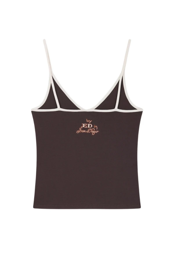 ED HARDY Γυναικεία Αμάνικη Μπλούζα Koi Pond Vest Top – Καφέ