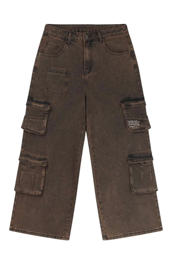 ED HARDY Women’s WOMENS RISING PHOENIX CARGO XTRA JEANS – Brown