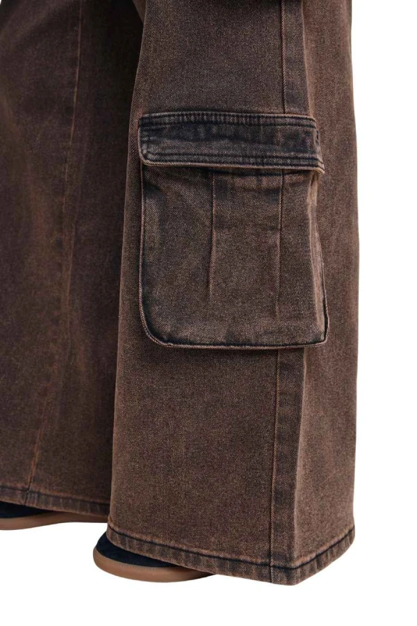 ED HARDY Women’s WOMENS RISING PHOENIX CARGO XTRA JEANS – Brown