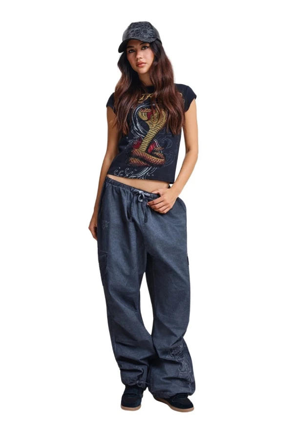 ED HARDY Γυναικείο T-Shirt Women’s Snakebite Cap Sleeve - Μαύρο