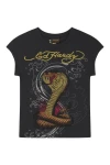 ED HARDY Γυναικείο T-Shirt Women’s Snakebite Cap Sleeve - Μαύρο