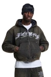 ED HARDY Μπουφάν MENS WASHED CANVAS JACKET - BLACK
