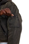ED HARDY Μπουφάν MENS WASHED CANVAS JACKET - BLACK