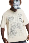 ED HARDY Ανδρικό T-Shirt Men’s Multi Graphic Relaxed T-Shirt - Μπεζ