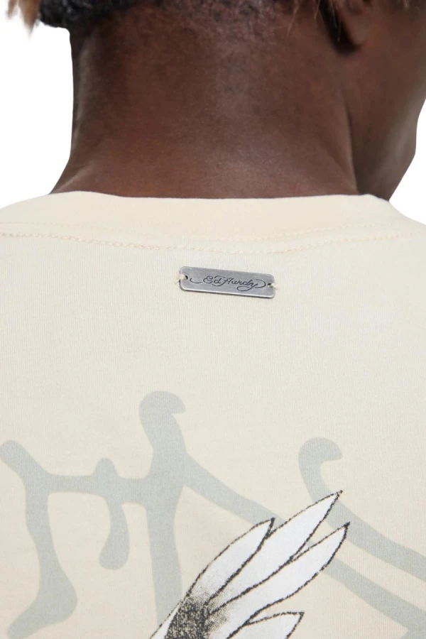 ED HARDY Ανδρικό T-Shirt Men’s Multi Graphic Relaxed T-Shirt - Μπεζ