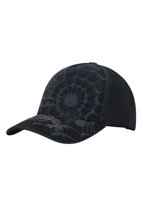 Ed Hardy Spiderweb 5 Panel Cap - Black