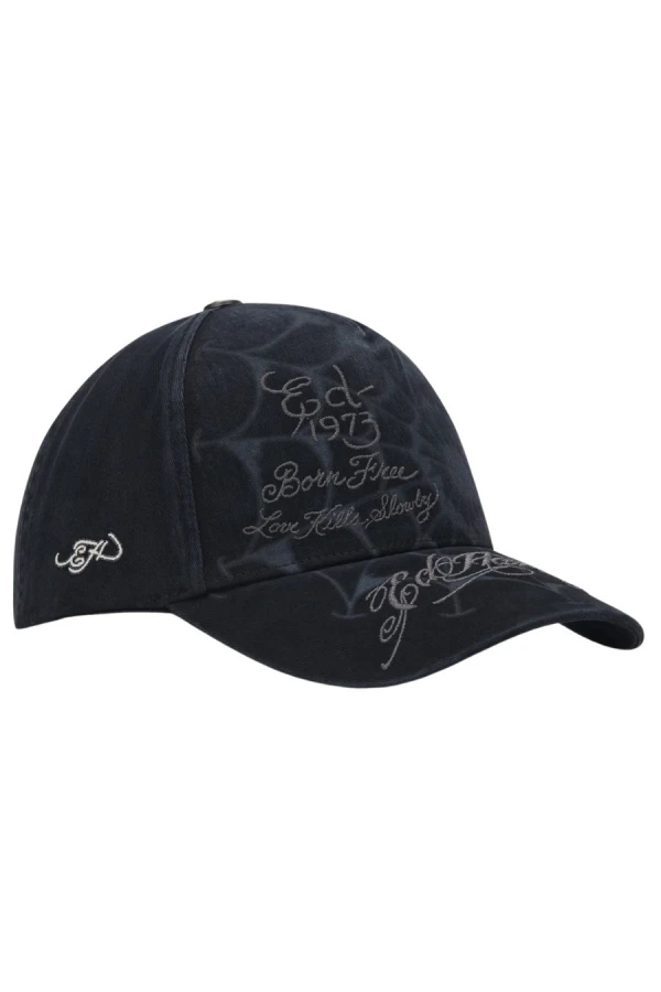 Ed Hardy Spiderweb 5 Panel Cap - Black