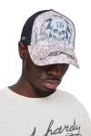 ED HARDY Καπέλα 13 SKULL 5 PANEL TRUCKER Καπέλο - γκρι