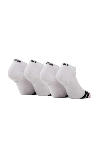 BEE UNUSUAL Fuck Off Low Cut Socks - WHITE