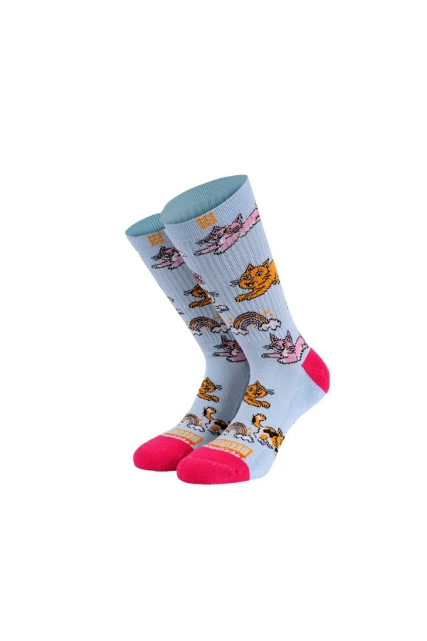 BEE UNUSUAL A Fluffy Cat HT Premium Κάλτσες - Γαλάζιο