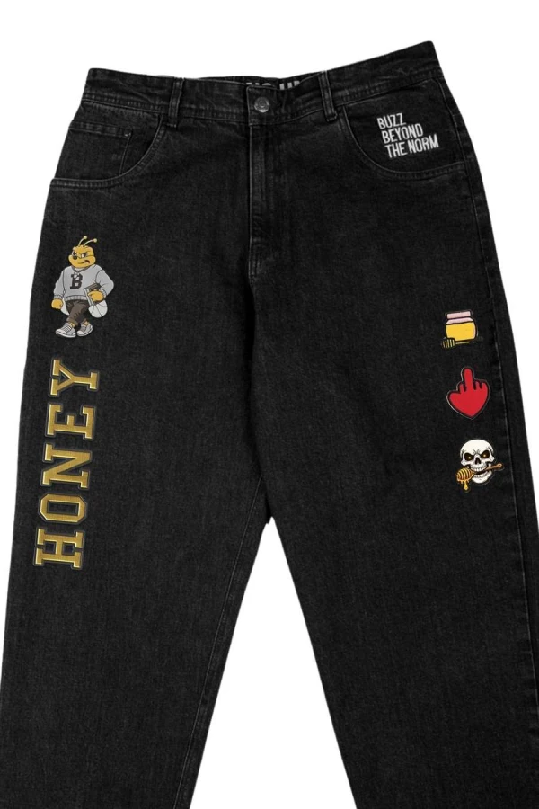 BEE UNUSUAL Ανδρικό Τζιν Honey Relaxed Jeans – Μαύρο