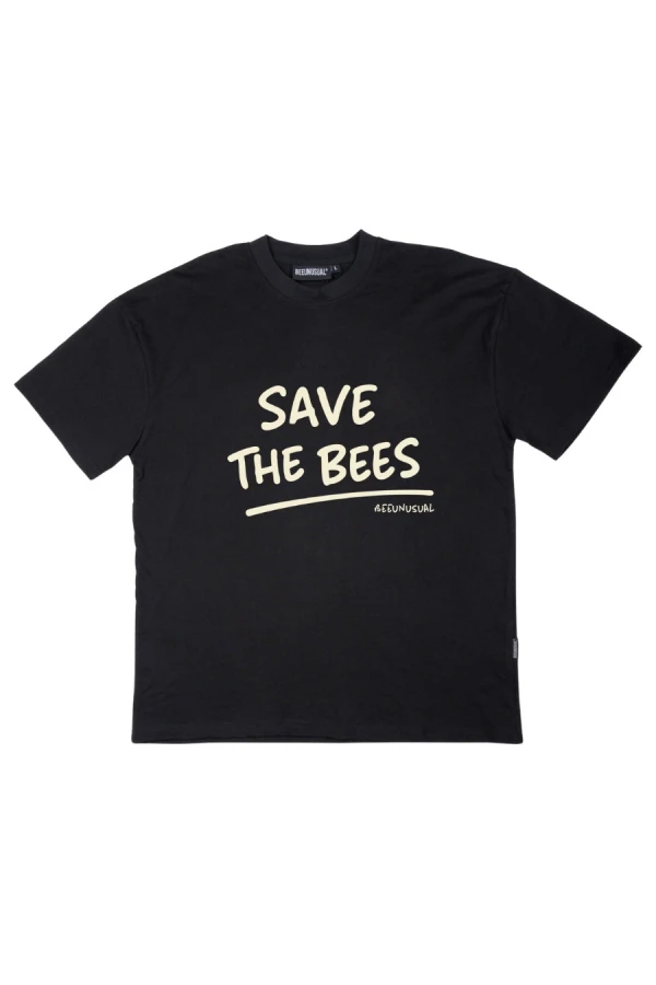 BEE UNUSUAL Men's Save the Bees Oversized T-Shirt – Black