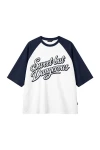 BEE UNUSUAL T-Shirt Sweet but Dangerous Oversized – Λευκό / Σκούρο Μπλε