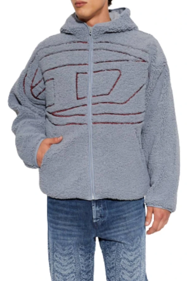 DIESEL Teddy Ζακέτα S-ZAT SWEAT-SHIRT - ΓΚΡΙ